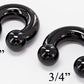 00g Blackout Internally Threaded Circular Barbell- Size options