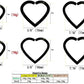 16g Annealed Stainless Steel Heart - Size Chart
