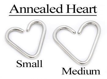 18g Annealed Steel Heart- Front View