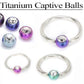 Tilum Titanium Captive Bead Ball with Gem- 3mm-5mm