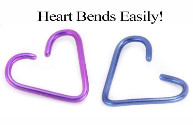 18g Niobium Heart- 2 Sizes- Open and closed