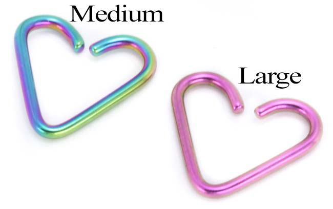 16g Niobium Heart- 2 Sizes-Open and Closed