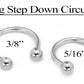 16g E-Z Piercing Circular Barbell Step-Down Threaded