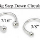 14g E-Z Piercing Circular Barbell Step-Down Threaded
