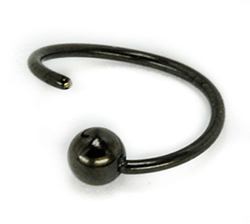 18g Annealed Black PVD Fixed Ball Ring - Painful Pleasures
