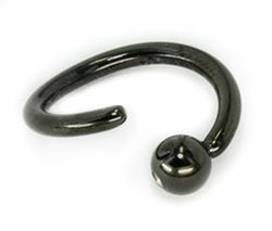 14g Blackout Annealed Fixed Bead Ring - Painful Pleasures