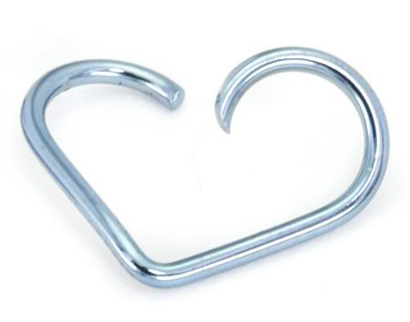 16g Niobium Unbreakable Heart- 5 Sizes- Open