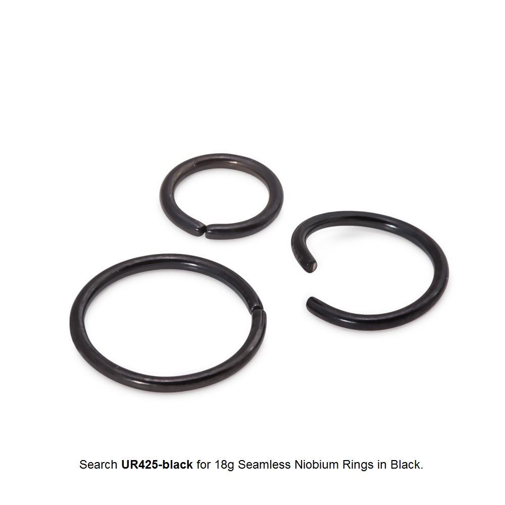 18g Seamless Niobium Ring - Black