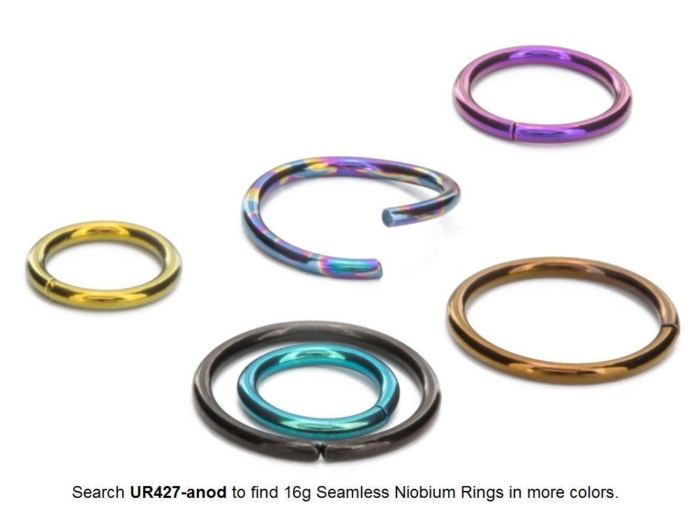 16g Black Seamless Niobium Ring (Full)