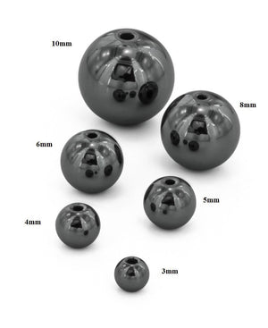 10mm Hematite Captive Bead Replacement Ball - Painful Pleasures