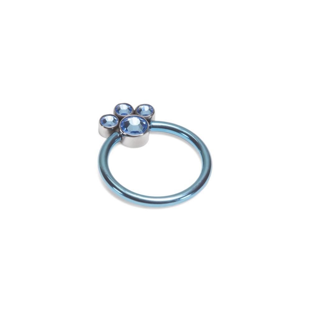 Jeweled Paw Print Cluster Captive Bead