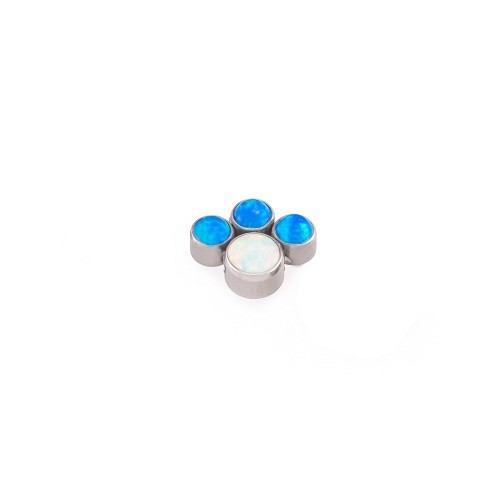 18g-16g Internally Threaded Opal Paw Print Cluster Colors