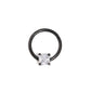 16g Black PVD Septum Clicker with Square Crystal — Price Per 1