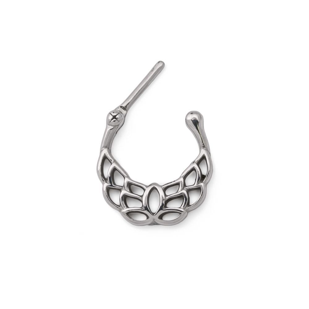 16g Steel Septum Clicker with Spreading Wings Design