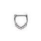 16g Steel Septum Clicker — V-Shaped Ring with Crystals — Price Per 1