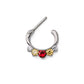16g Steel Septum Clicker with Crystals and Three Colored Jewels