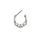 16g Steel Septum Clicker with Four Opals and Fish Scale Design