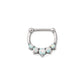 16g Steel Septum Clicker with Five Opals — Price Per 1