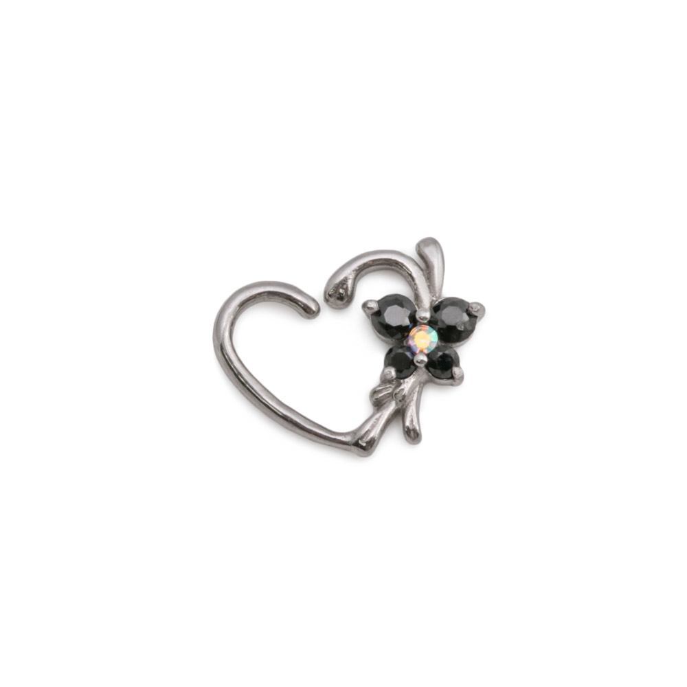 16g Jeweled Flower Heart Bendable Ear Jewelry