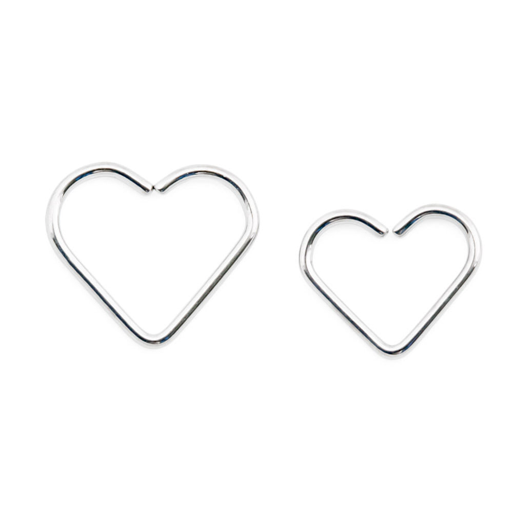 20g Niobium Bendable Heart for Ear Piercings — Anodized Examples