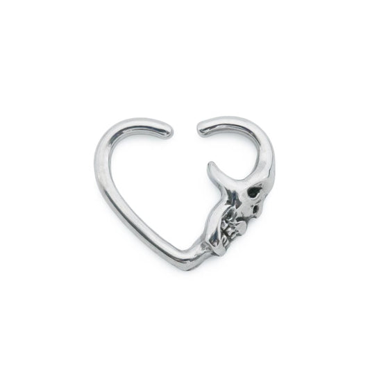 16g Grinning Skull Heart Bendable Ear Jewelry