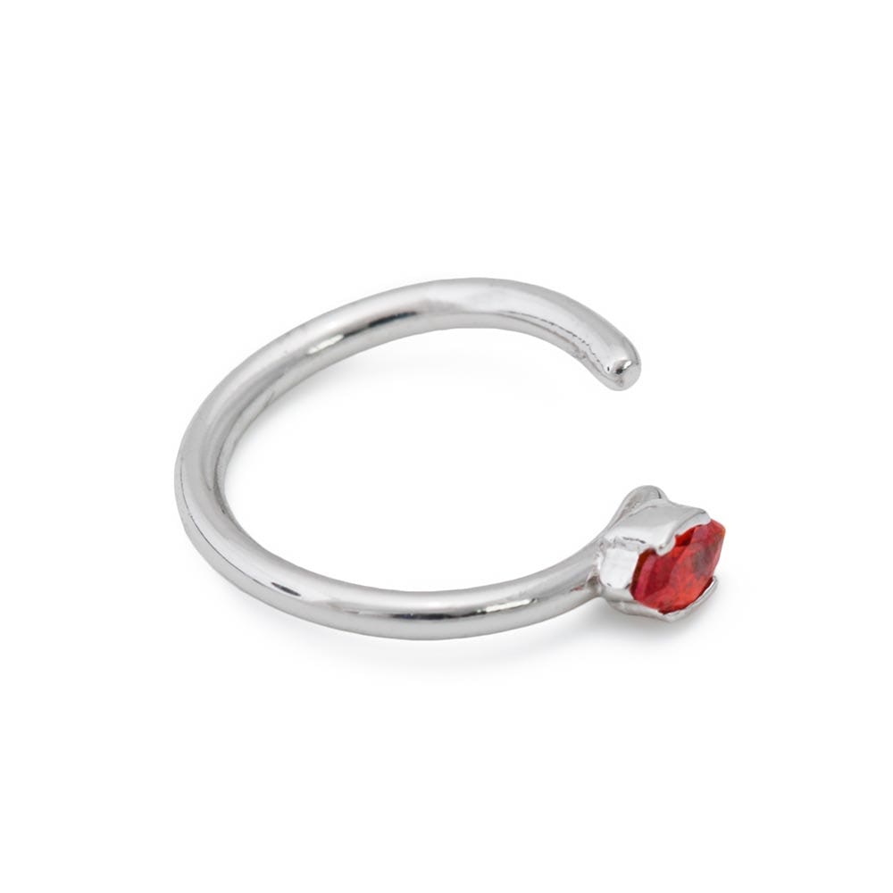 Red Vesica Piscis Seamless Steel Ring