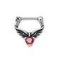 16g Fairy Wings Heart Steel Septum Clicker