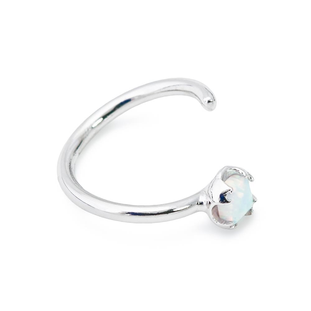 White Opal Seamless Steel Ring