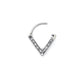 16g V-Shaped Crystal Beams Clicker Ring ((Full)
