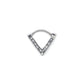 16g V-Shaped Crystal Beams Clicker Ring — Price Per 1