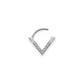 16g V-Shaped Crystal Encrusted Clicker Ring — Price Per 1