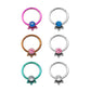 16g Single Jeweled Bead Clusters Titanium Septum Clicker (crystal)