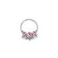 16g Titanium Jeweled Triad Bead Clusters Septum Clicker (capri blue)