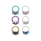 16g Titanium Jeweled Triad Bead Clusters Septum Clicker (Light Rose)