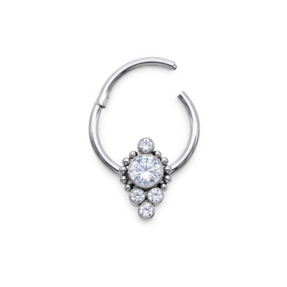 16g Jeweled Splendor Titanium Clicker Ring
