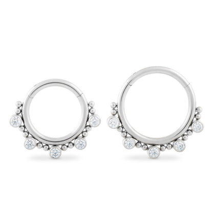 Tilum 16g Crystal Jewel Bubble Titanium Clicker — Price Per 1 - Painful Pleasures