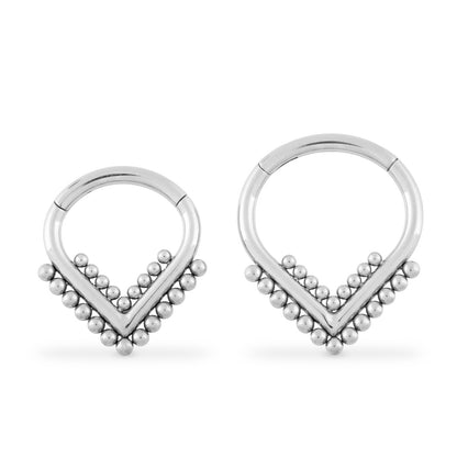 Tilum 16g Micron Beaded Triangle Titanium Clicker —  Price Per 1 - Painful Pleasures