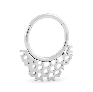 16g Asymmetrical Honeycomb Titanium Clicker — Price Per 1 - Painful Pleasures