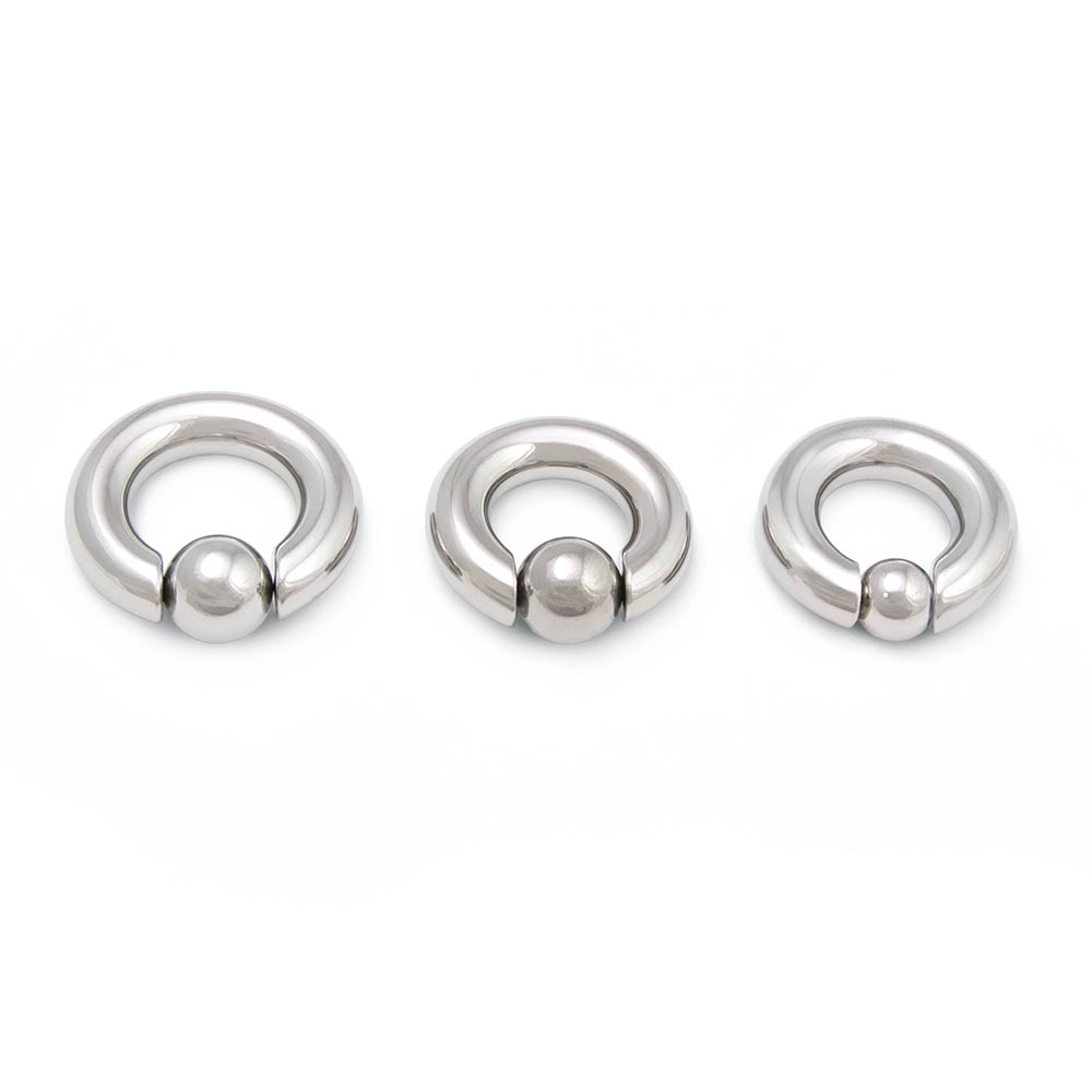 0g Stainless Steel Captive Bead Ring with Snap Fit Ball