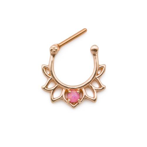 16g Pink Opal Lotus Flower Septum Clicker