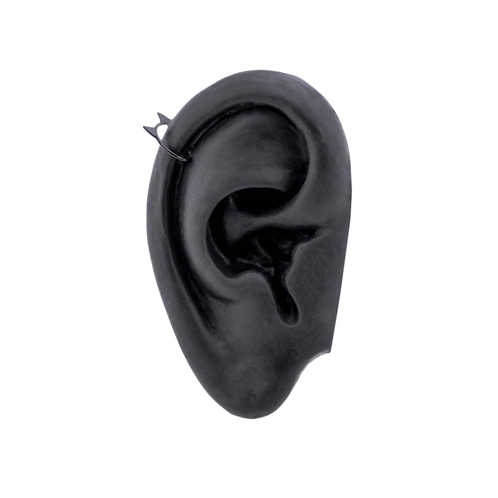20g Cat Ear PVD Black Bendable Ring — Price Per 1 (bent out)