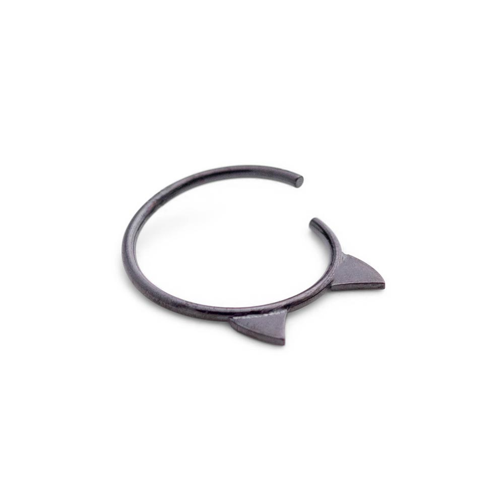 20g Cat Ear PVD Black Bendable Ring — Price Per 1