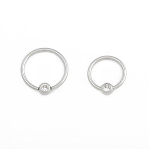 18g Annealed Steel Crystal Jewel Fixed Bead Ring — Price Per 1 - Painful Pleasures