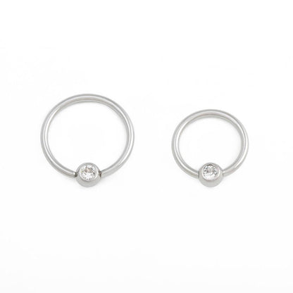 18g Annealed Steel Crystal Jewel Fixed Bead Ring — Price Per 1 - Painful Pleasures