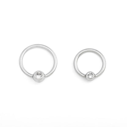 16g Annealed Steel Crystal Jewel Fixed Bead Ring — Price Per 1 - Painful Pleasures