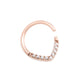 16g PVD Rose Gold Crystal Encrusted Teardrop Bendable Ring