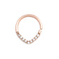 16g PVD Rose Gold Crystal Encrusted Teardrop Bendable Ring — Price Per 1
