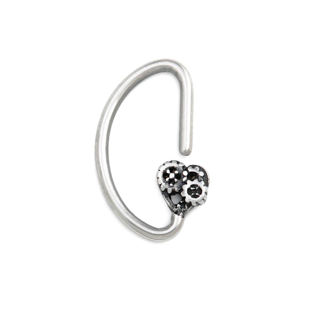 16g Steampunk Heart Bendable D-Ring — Price Per 1