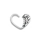 16g Antique Silver Seraph Wing Bendable Heart Ear Jewelry Pair — Full size