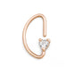 16g PVD Rose Gold Heart Crystal Bendable D-Ring — Price Per 1